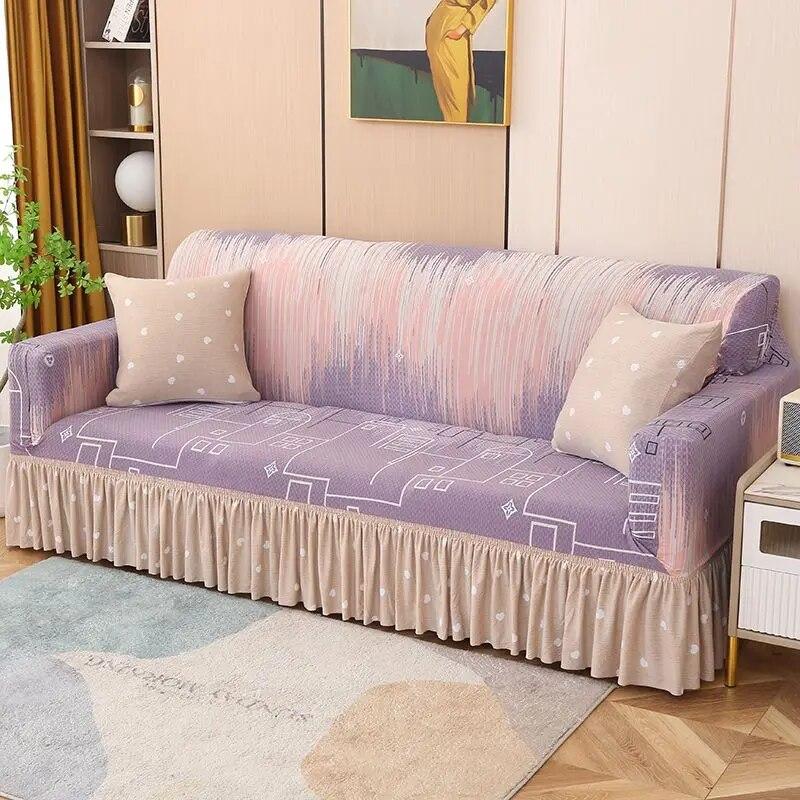 Modern Minimalist Large Skirt Elastic Sofa Cover Full Coverage Sofa Cover Universal Four Seasons AB Edition Sofa Napkin