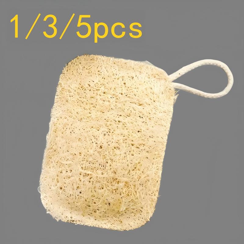 1/3/5 Pcs Natural Loofah Net Aged Loofah Flesh Brush Pot Dishwashing Utensil Loofah Net Cleaning Wiping White Cleaning Cloth 3 PCS