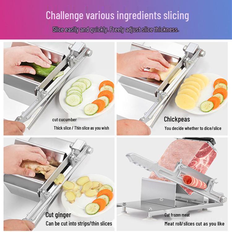 Enhanced Manual Meat and Vegetable Slicer - Perfect for Mutton, Vegetables, and Medicinal Ingredients