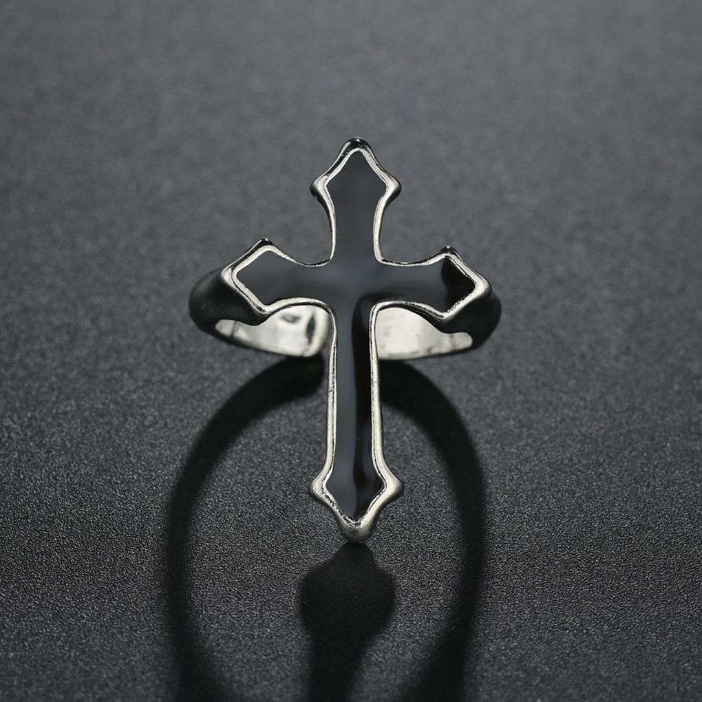 Ring HipHop Religion Black Lightweight Durable Jewelry Women Finger Rings Multi Unisex Process Size Simple Oiling