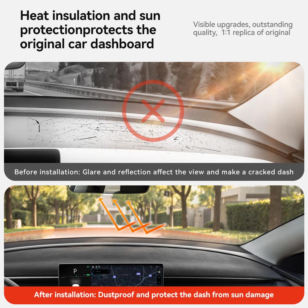 YZ For Tesla Model Y/YL 2025-2026 Juniper Dashboard flannel Full enclosure Cover Pad Sunshade Protector Anti-UV DashMat Non-slip
