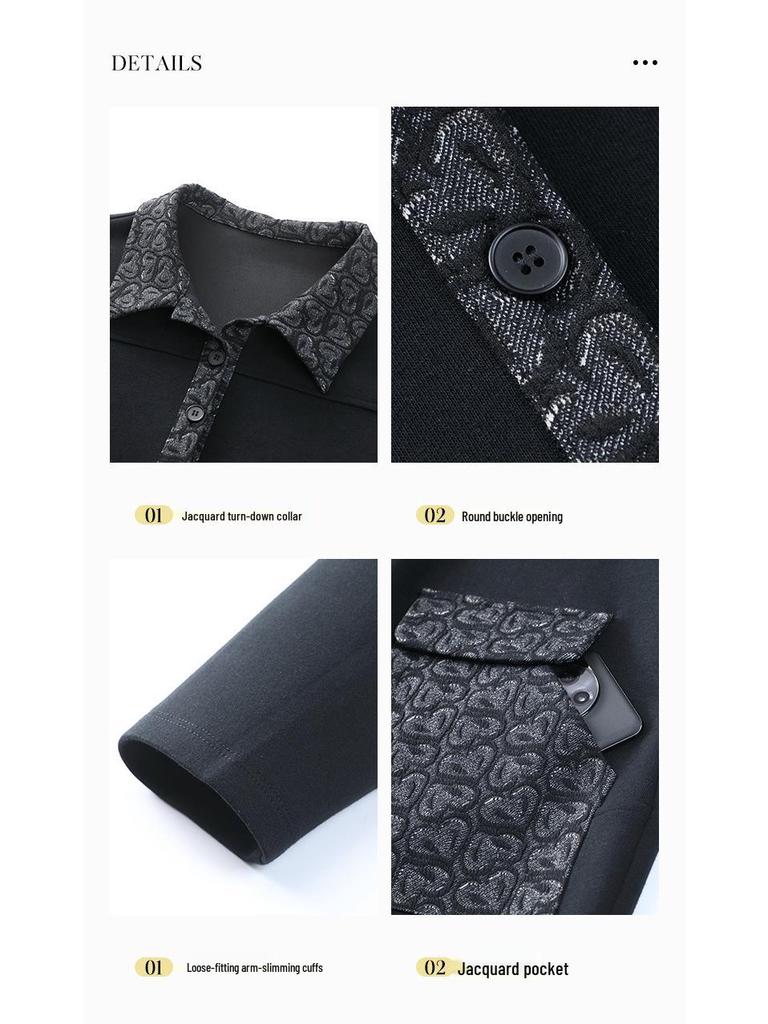 Plus Size Women's POLO Collar Mid-Length Fleece Sweatshirt - Casual Warm Coat for Autumn and Winter