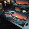 Japanese The Great Wave of Kanagawa Large Gaming Mousepad 800x300mm Gamer Keyboard Lock Edge Desk Mats Office Laptop Accessories