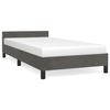 VidaXL Bed Frames with Headboard Slat Base Upholstered Bed Slat Frame Single Bed Adult Bedroom Interior Grey 347550
