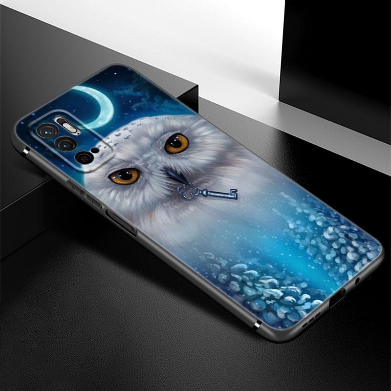 Cute Owl Animal Phone Case For Xiaomi Redmi Note 7 8 9 10 Lite 11 11E 11T 12 Pro 11S 4G 10T 5G 8T 9S 10S Soft TPU Black Cover