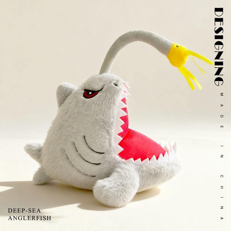 Angler Fish Plush Toy Devil Ray Stuffed Animal Deep Sea Monster Doll Kids Companion Soft Cuddle Toy Gift