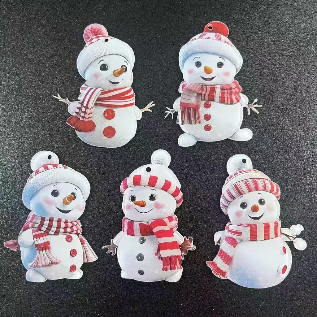Cross Border New Cute Cartoon Christmas Snowman Car Hanging Home Christmas Tree Ornament Pendant Christmas Decoration
