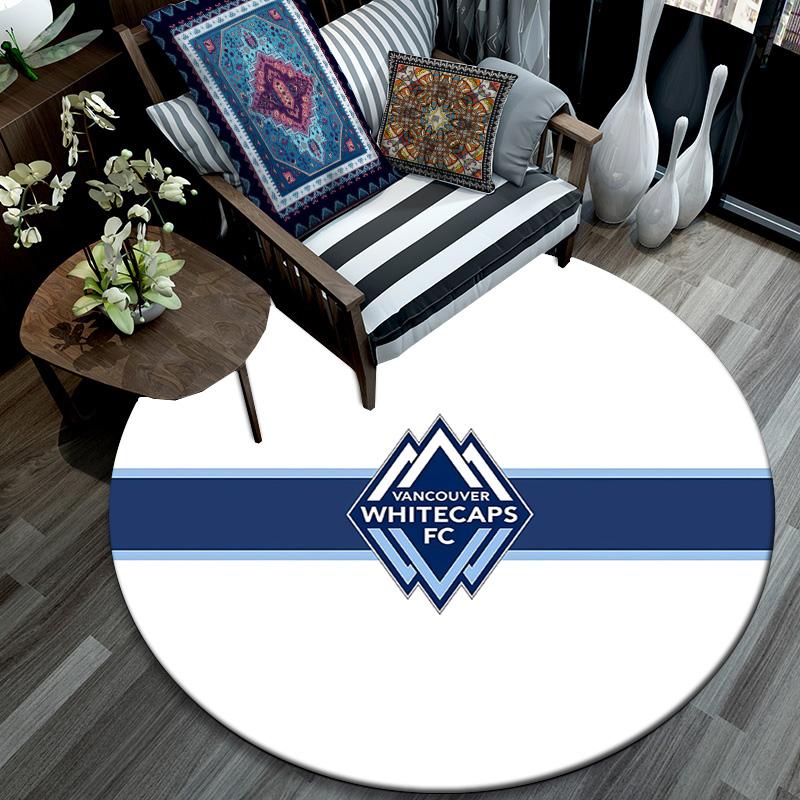 Vancouver Whitecaps Football Club Round Area Rug,Carpet Rug for Living Room Bedroom Sofa Playroom Decor,Non-slip Floor Mat
