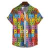 Funny Men's Shirts For Men 3d Cute Cat Print Tops Casual Men's Clothing Summer  Short Sleeved Tops Tee Loose Oversized Shirt
