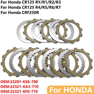 Motorcycle Clutch Friction Disc Plate Kit For Honda CR125 RY/R1/R2/R3 R4/R5/R6/R7 CRF250R CR 125 22201-KRN-670/22201-KSC-670