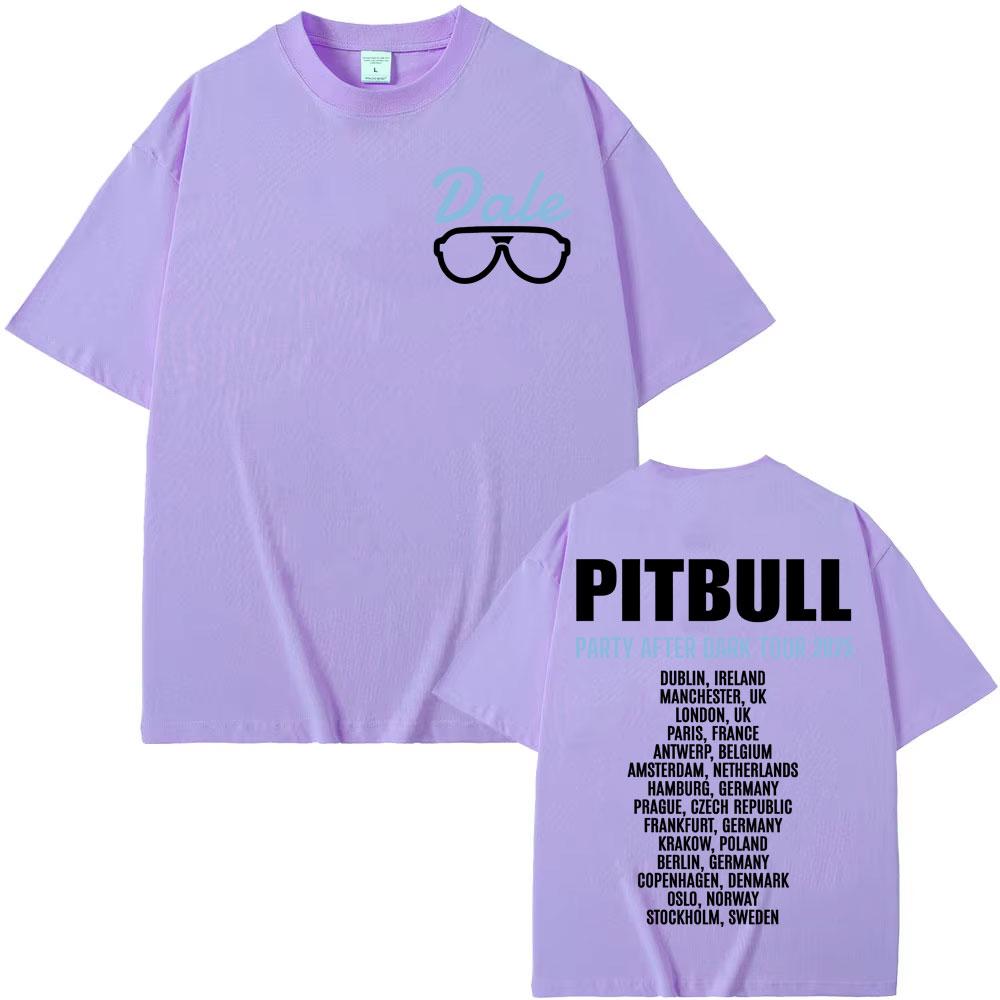 Pitbull Party After Dark EU 2025 Tour Graphic Concert T Shirt Men Women Harajuku Hip Hop Gothic Short Sleeve T-shirts Streetwear