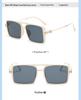 Korean Retro Metal Square Unisex Sunglasses - Blush, Anti-UV