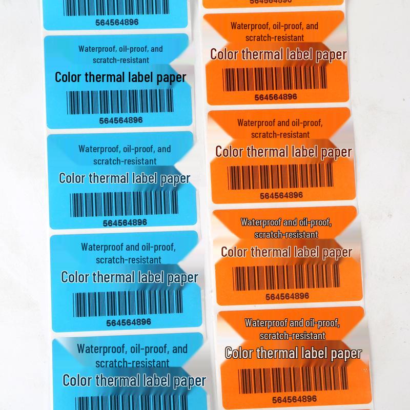 Multi-Color Triple-Proof Thermal Self-Adhesive Barcode Labels: Red, Orange, Yellow, Green, Blue, Pink, Brown - Printable and In Stock