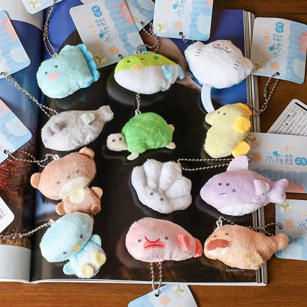 Cartoon Aquarium Plushies Pendant Plush Stuffed Backpack Decor Funny Fish Plush Keyring Unisex