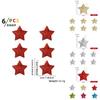 Fantastiskt juldekorationsset med sex färgglada glittrande stjärnornament för festliga träd