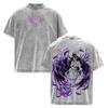 T-shirts Manches Courtes Kawaii Albedo Overlord Anime Chaud pour Hommes Femmes Coton Lavé T-shirt Rétro Ample T-shirt Harajuku