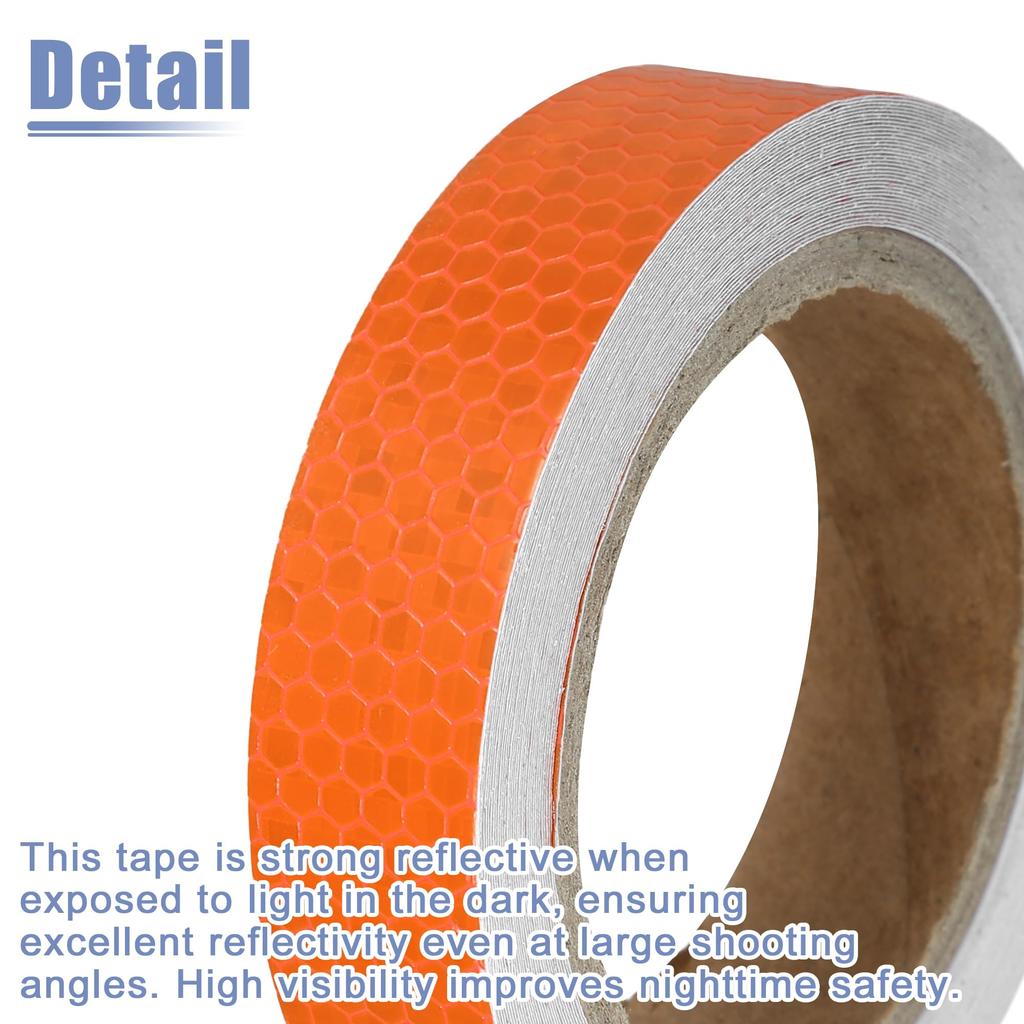 ACROPIX Universal 2.5cmx10m Orange Car Reflective Sticker Reflective Tape Safety