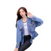 2026 Spring Women's Embroidered Denim Jacket - Korean Style, Loose V-neck, Short Waist-Cinching Fashion.