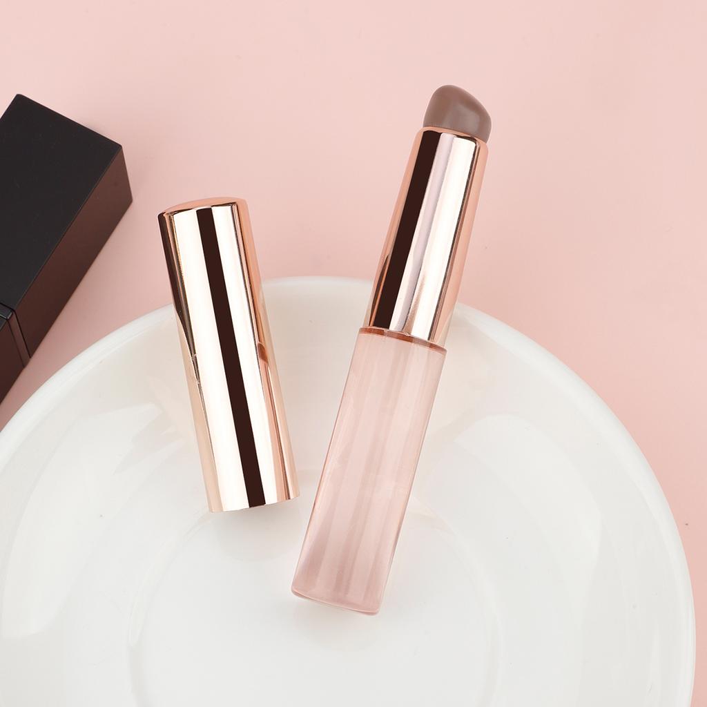 Portable Multi-purpose Mini Translucent Silicone Concealer Brush Lipstick Brush Smudge Brushs Cover Round Head Makeup Brush