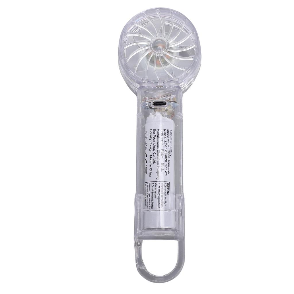 Handheld   Fan 3 Gear Speeds and Cooling Mode USB Ice Compress Transparent Outdoor Handheld Fan for Travel