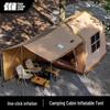 Explorer Automatisches aufblasbares Zelt in Hausform - Regensicheres Camping mit einem Raum, einer Halle und einfacher Ein-Knopf-Aufstellung.