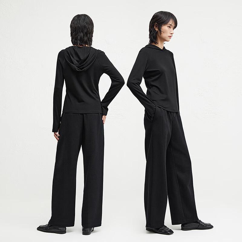 Broadcast Women's Black Hooded Long-Sleeve Sweatshirt