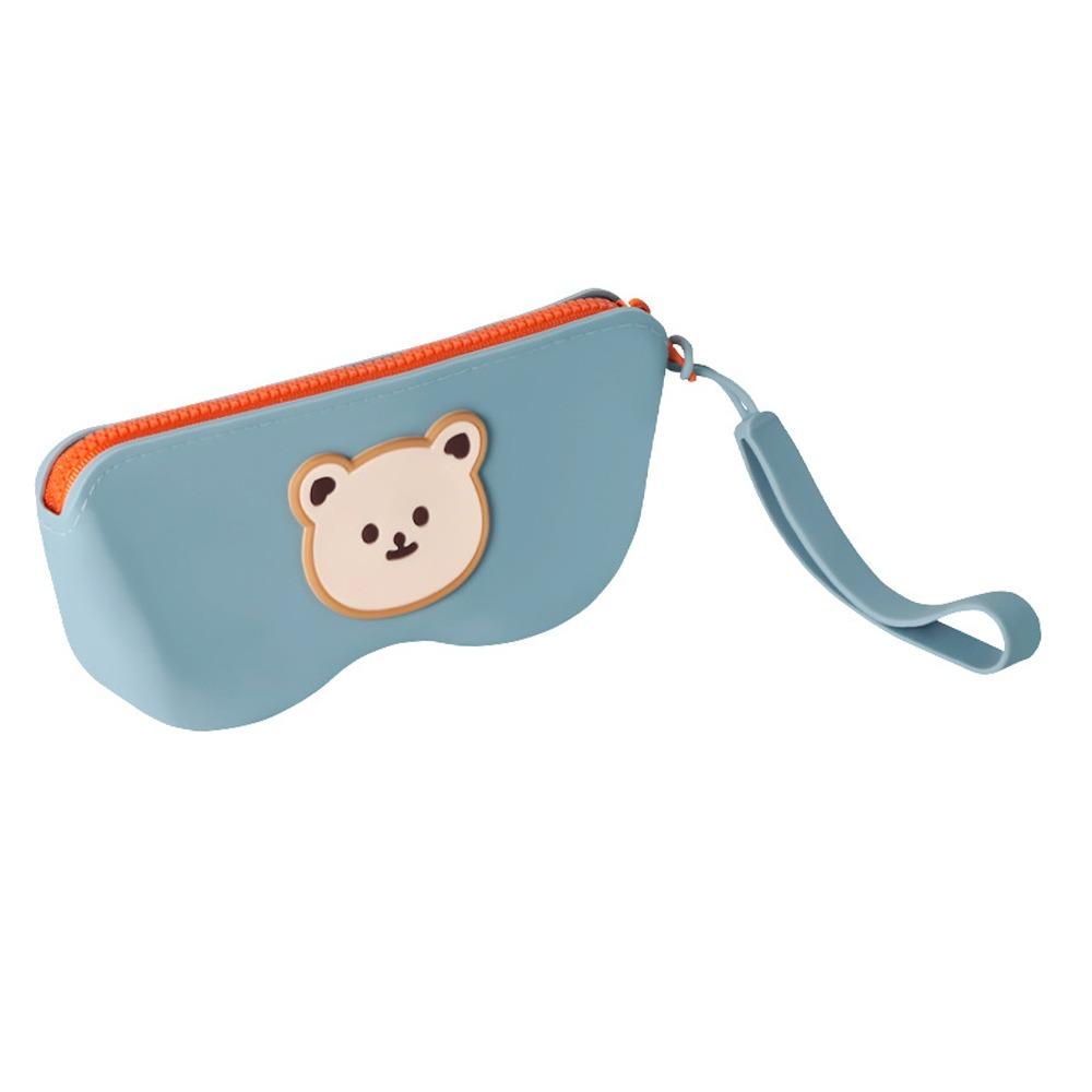 

Портативный многофункциональный чехол для очков Водонепроницаемый Пыленепроницаемый Кошелек для монет Силиконовый Футляр для очков синий