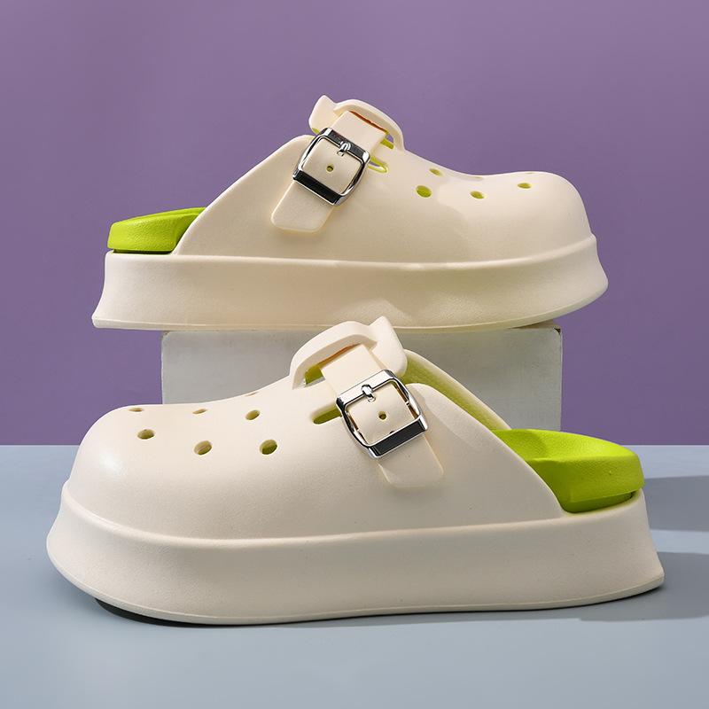 24 new summer hole shoes girls EVA wear non-smelly foot bag head half drag fashion versatile slippers