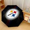 Pittsburgh Steelers Print Auto 8?Ribs Folding Umbrella Wind Resistant Lightweight Automatic Umbrella For Daily Travel