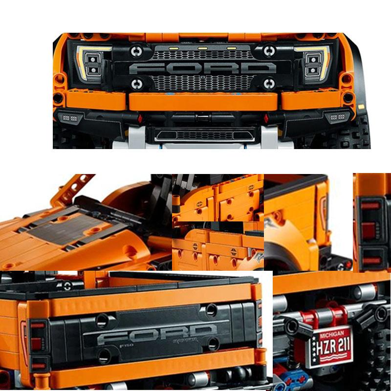1 Stück Bausteine Zubehör 77595 Aufkleberbogen Teile passend für 42126 F-150 Raptor Steine Set DIY Autos Modell Spielzeug Geschenke