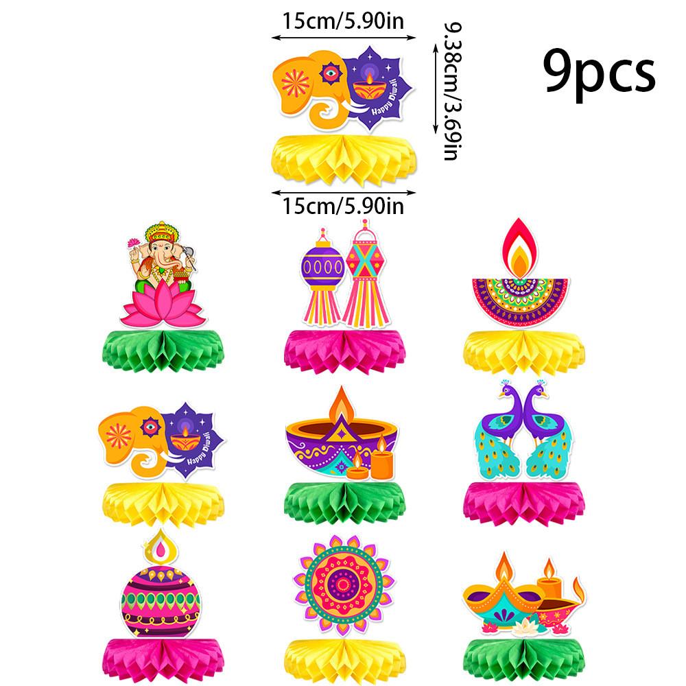 

Праздничная сцена Дивали Бумажные соты Слон Набор украшений Орнаменты Настольный