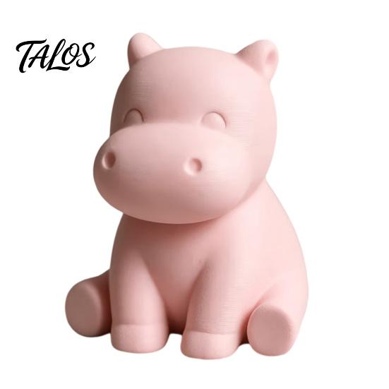 3D Printed Hippo Car Dashboard Figurines, Minimalist Pink Desktop Ornament with Non-Slip Weighted Base, Cute Hippo Car Interior Decor, Kawaii розовый