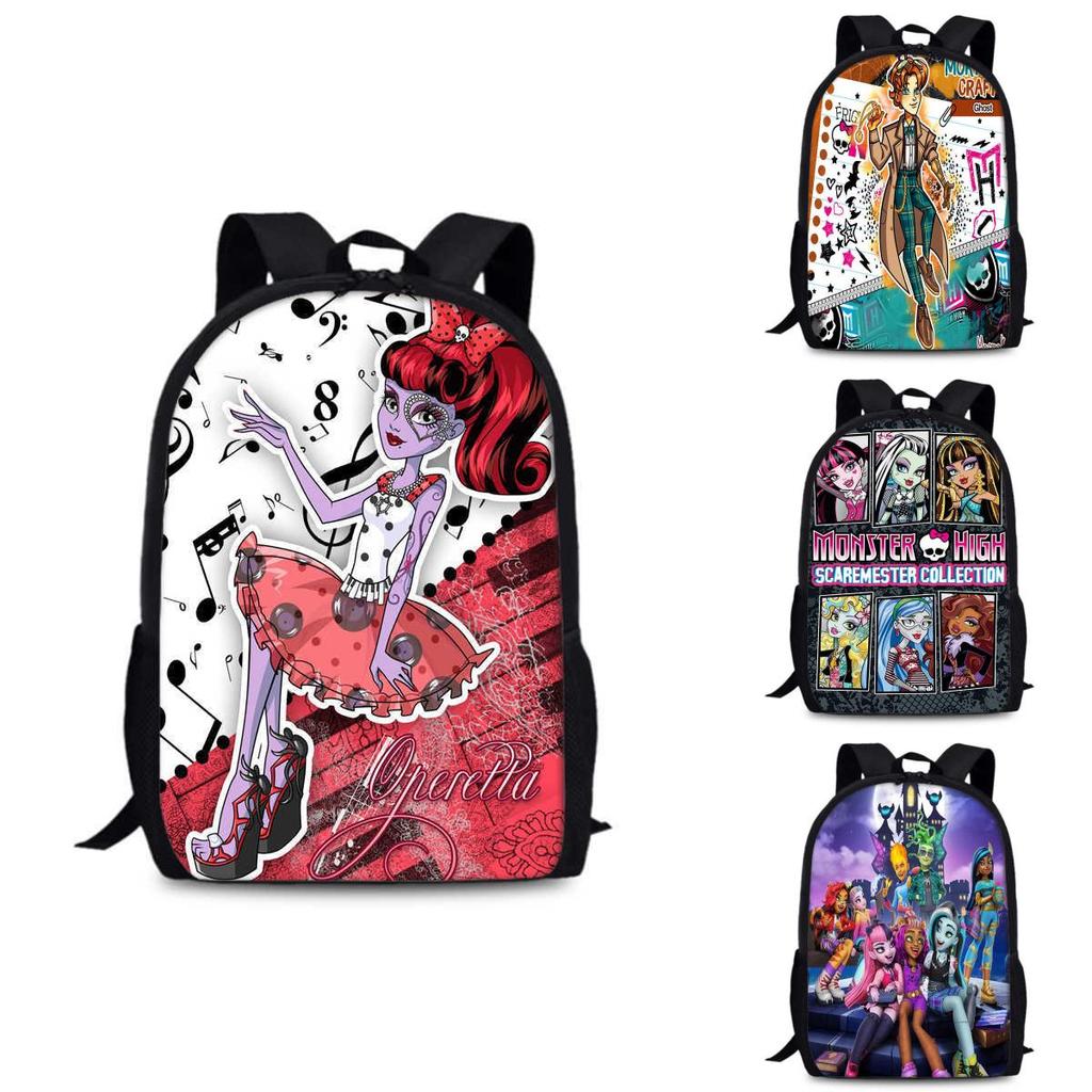 Monster High 15in Oxford Backpack Spacious Single Compartment Durable School Bag For Teens