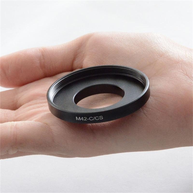 M42 To C Mount Adapter Microscope Lens Adapter Coupling Adapter Rings M42x0.75mm To C Mount Aluminum Adapter Black