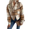Women's 2026 Europe and The United States Short Paragraph Plaid Shirt Retro Lapel Jacket Female
