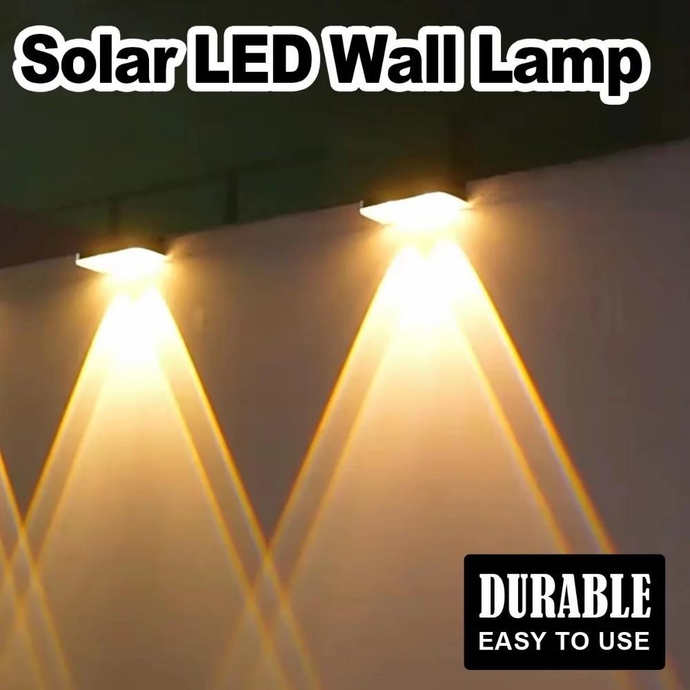 Dimmable Panel Solar Fence Lights Waterproof Solar Deck Light Solar Wall Light  Backyard Garden
