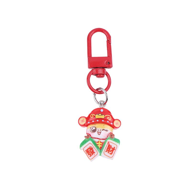 Cute Spring Festival Horse Keychain Lucky Wealth 2026 Year Pendant Chinese Style Resin Horse Key Ring Bag Pendant