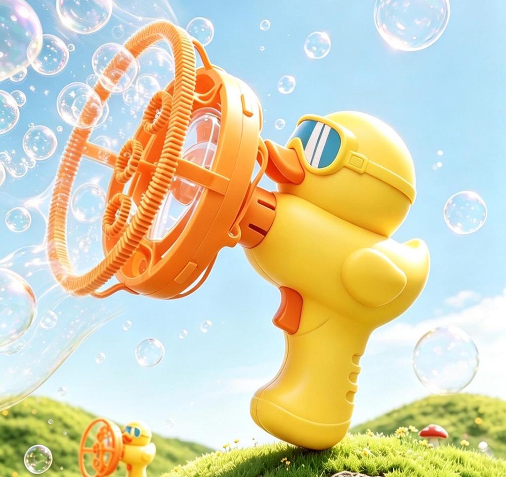 Yellow Duck Handheld Bubble Machine for Kids – Cute Outdoor Gift