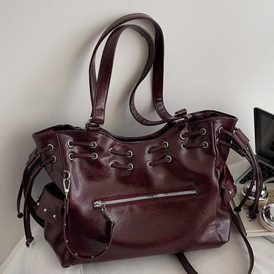 Retro Large-capacity Underarm Bag Women's Winter New Simple Tote Bag Fashionable Shoulder Commuter Bag Women