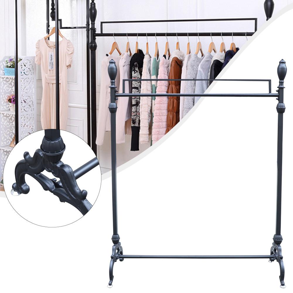 Clothes Rack, Garment Rack, Clothing Display Stand for Boutique, Store, Retail - Adjustable Height, Durable Metal Frame, Black