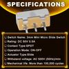 50PCS SPDT Mini Micro Slide Switch 1p2t 3 Pin 2 Position 3mm High Knob Vertical Slide Switch Toggle Switch DC 50V 0.5A ON/Off with Solder Wire for