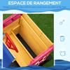 Sabbiera in Legno per Bambini, Sabbiera per Bambini Nave Pirata, Stazione Gioco Barca di Sabbia per Esterno con Tettoia Ombreggiante Panca Contenitore Fondo Rivestito