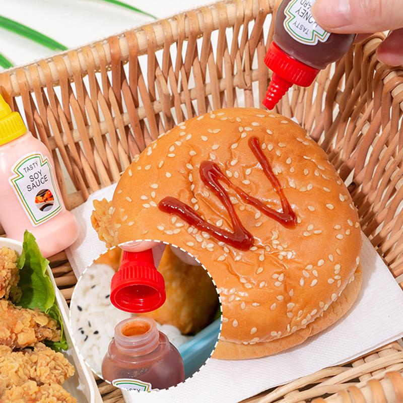 **1/2/3Pcs Mini Lunch Box Accessories Cute Pattern Sauce Box Squeeze Bottle Cartoon Tomato Honey Condiment Container For Kids