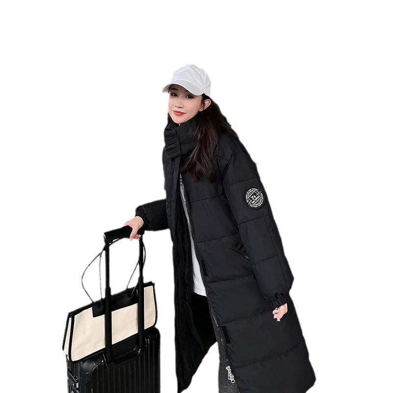 Herbst- und Winter Daunen Baumwolljacke für Damen, Knielang Locker Oversized Baumwolljacke, Freizeitjacke, Modische Damen Oberbekleidung