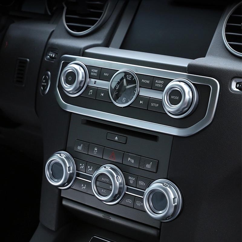 5pcs For Land Rover Discovery 4 LR4 Range Rover Sport Freelander 2 ABS Chrome Volume Air Conditioning Knob Cover Trim Accessorie