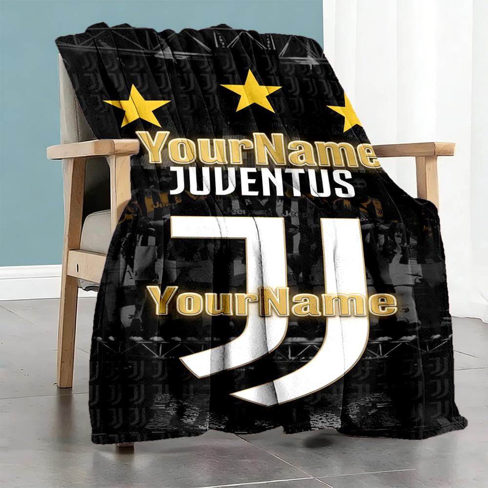 Juventus Personalized Text Blanket Throw Personalized Blanket Durable Comfort Perfect for Picnics Livingroom Couch Bed Four Seasons Universal