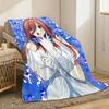 The Q-Quintessential Quintuplets Throw Lightweight 240G Flannel Blanket Soft Skin-Friendly For Summer Cooling