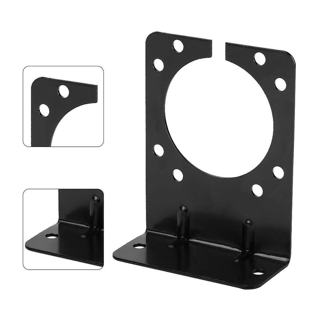 Black Metal Mounting Bracket Holder for 7 Pin Caravan Towing Trailer Connector Plug Socket