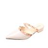 Fashion Rivet Bag Head Half Slippers Women's Outer Wear 2025 Spring New Versatile Low-heeled Pointed Thick-heeled Cool Slippers Women