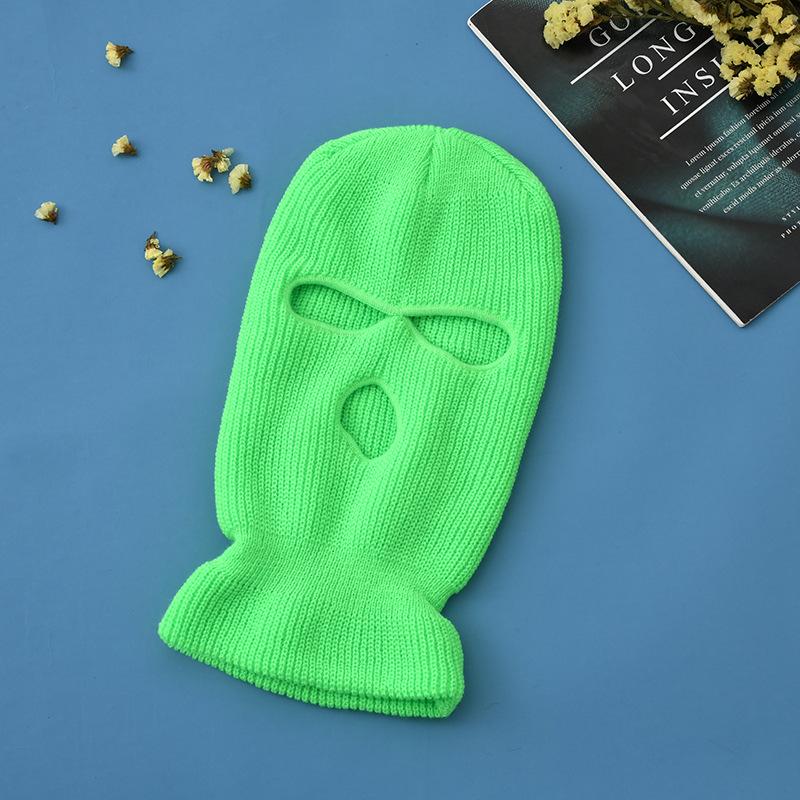 Full Face Cover Ski Mask Hat Balaclava Distressed Knitted Beanie Camouflage Men Hat Women Winter Warm Windproof Bicycle Neck Hat